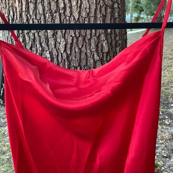 SATIN COWL NECK SLIP MIDI DRESS NWT - Picture 4 of 11